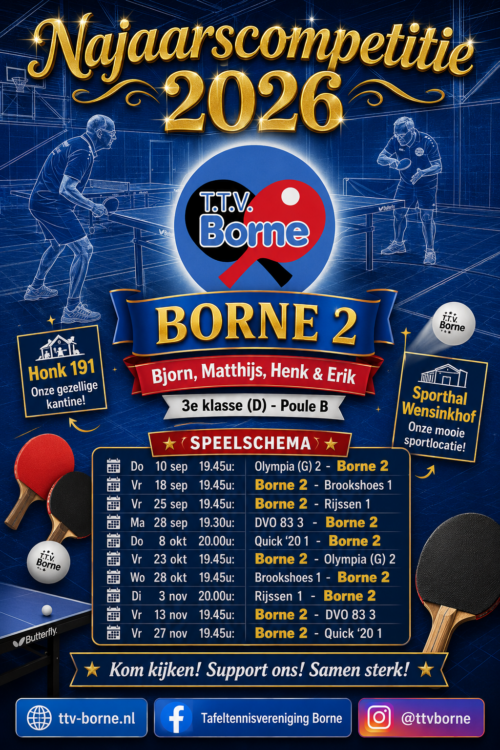 Najaarscompetitie 2026 - Senioren - Borne 2